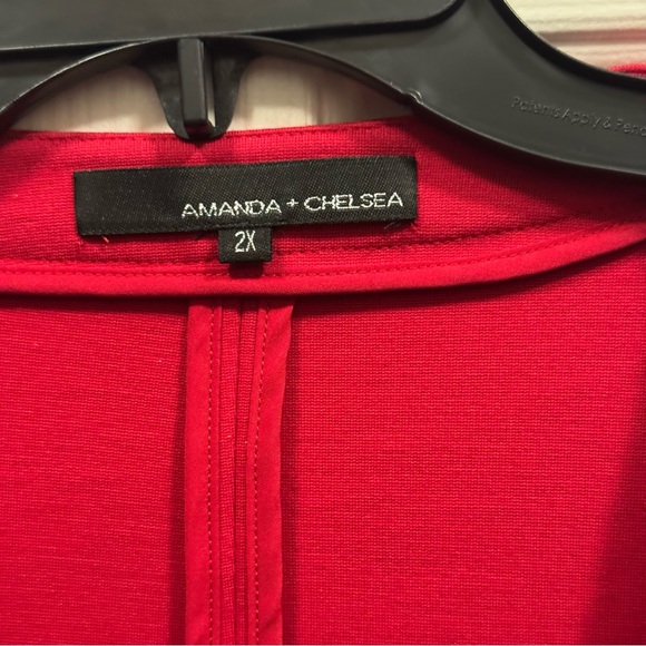 Amanda + Chelsea 🫐 Red Pink Single Button Blazer Jacket 2X Nwt - Picture 3 of 11